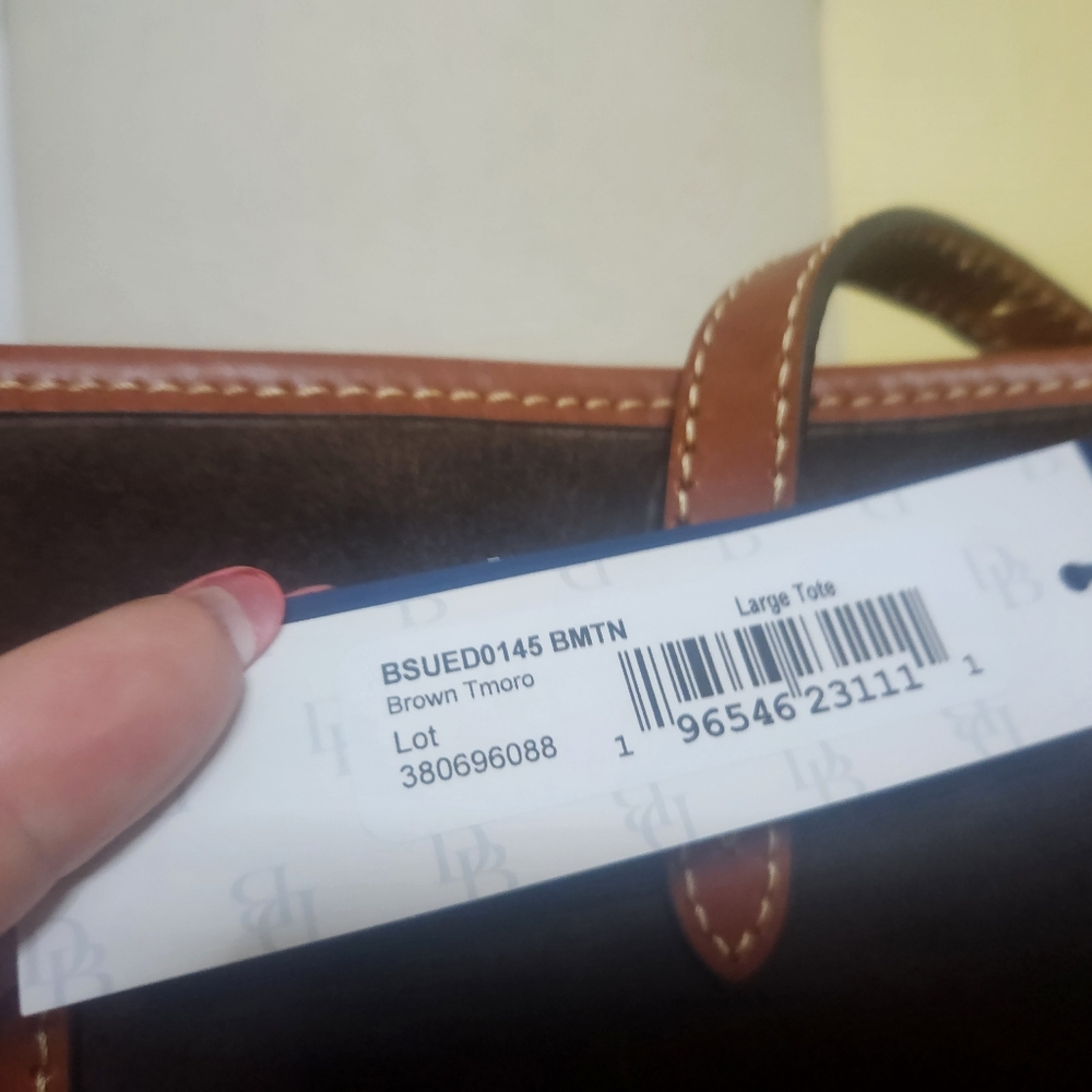 Dooney & Bourke Dark Brown Archives 1997 Suede LargeTote - Picture 3 of 5